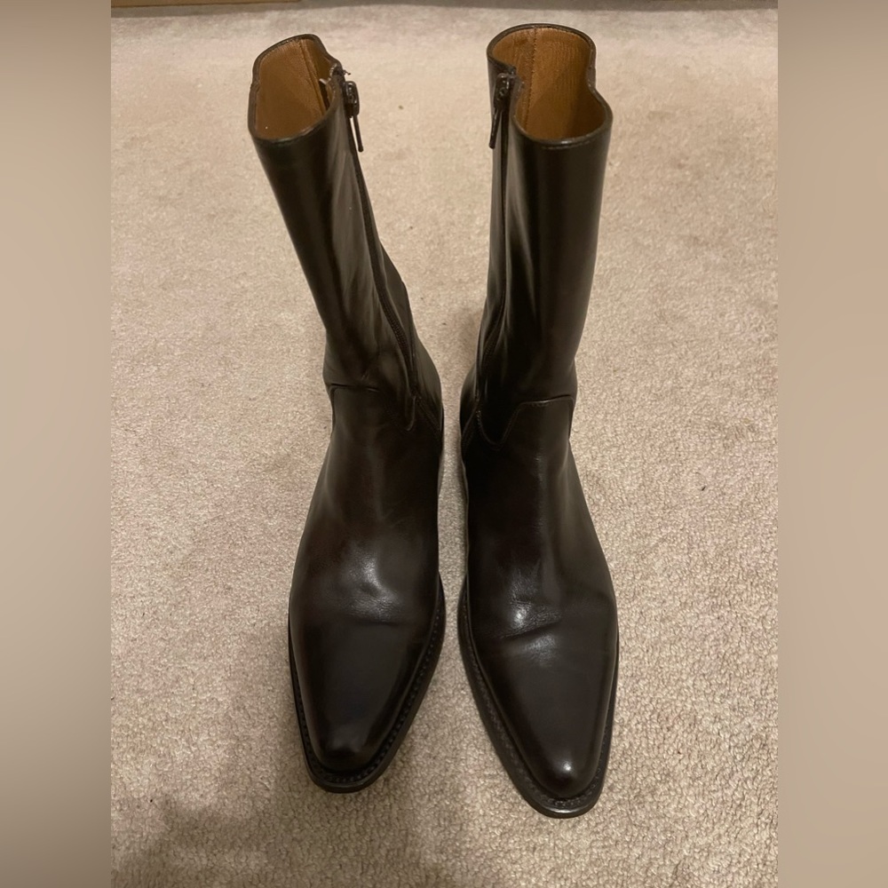 Frye Rush Zip Heeled Mid-Calf Boot Women’s 7B Chocolate Brown (77040)